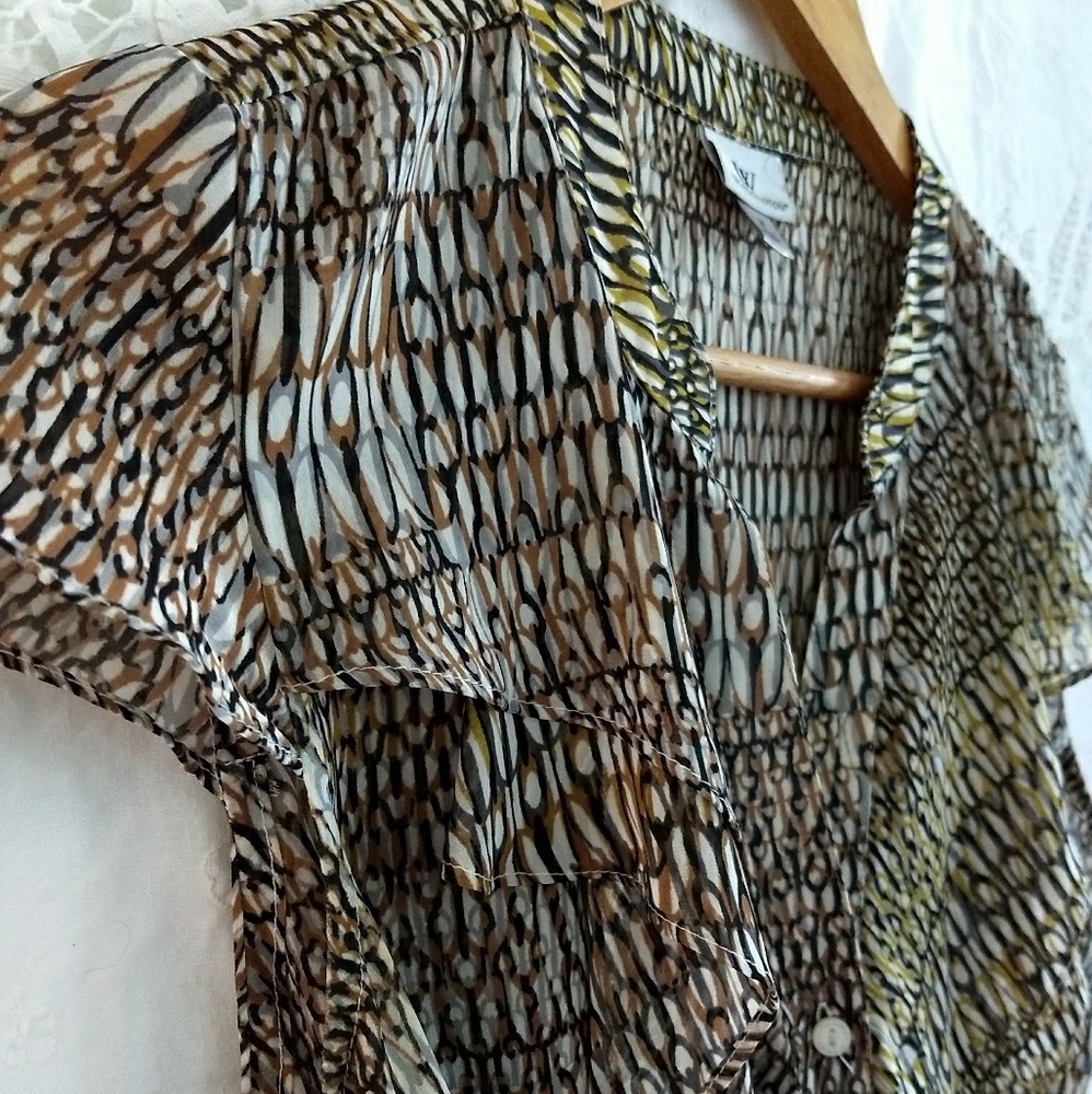 Sheer ruffle blouse